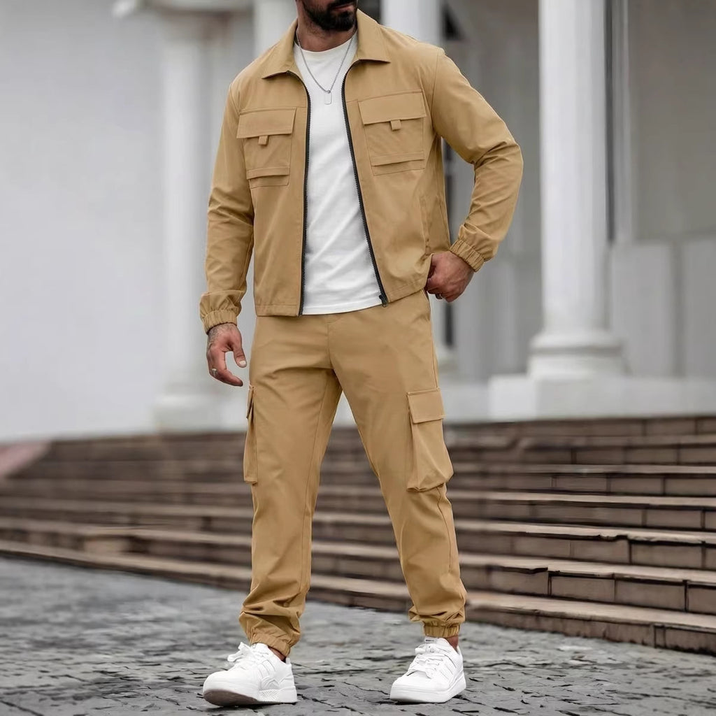 Mens Tactical Cargo Set with Jacket and Pants
