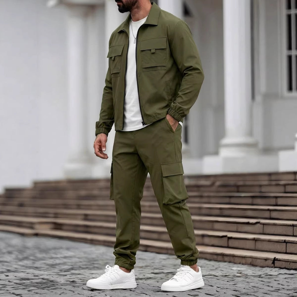 Mens Tactical Cargo Set with Jacket and Pants