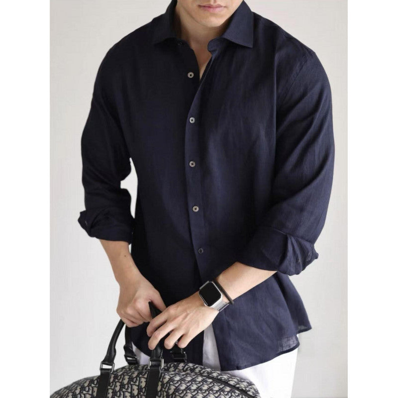 Men's Long-Sleeved Casual Business Style Shirt