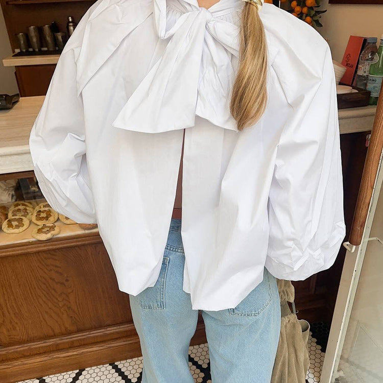 Women's Puff Sleeve Backless Blouse