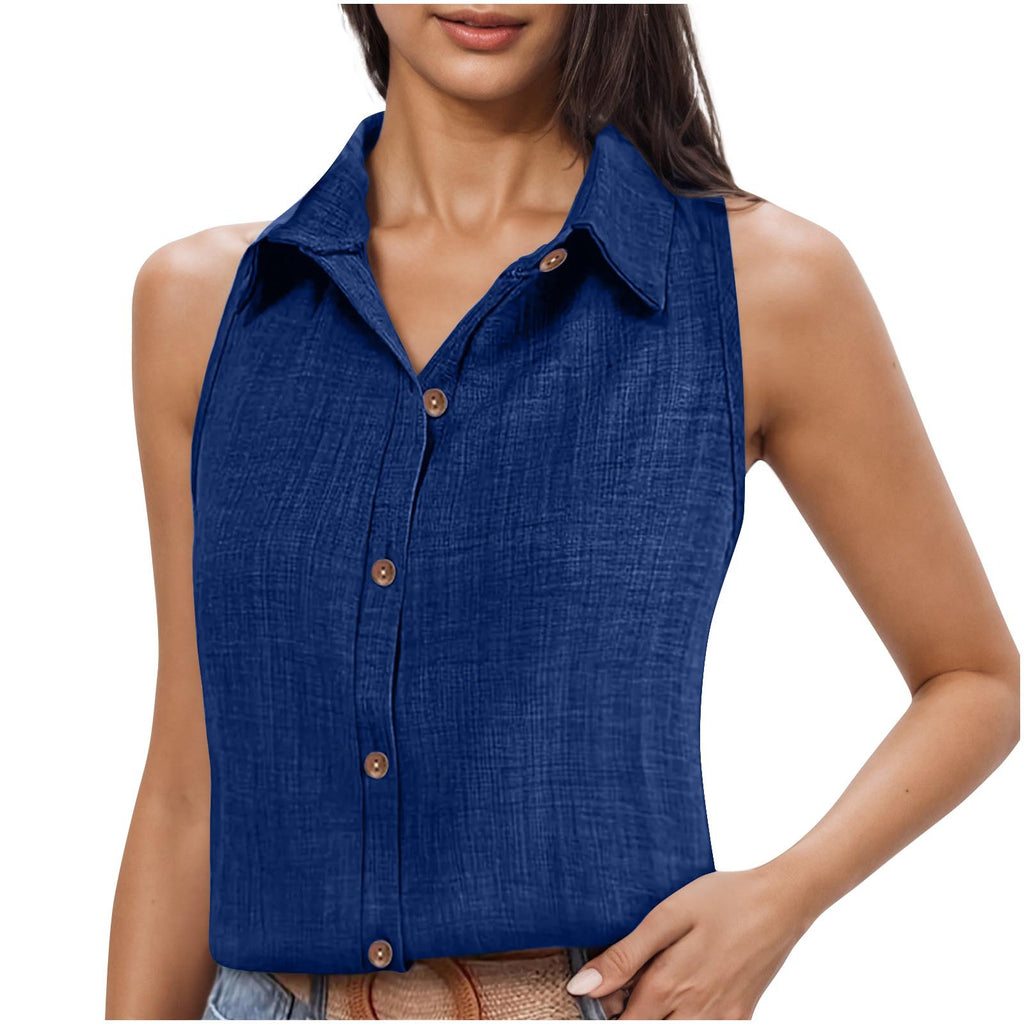 Women's Button Sleeveless Shirt
