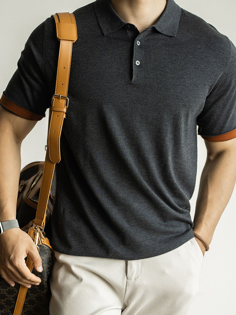 Mens Short Sleeve Polo Shirt with Modern Fit