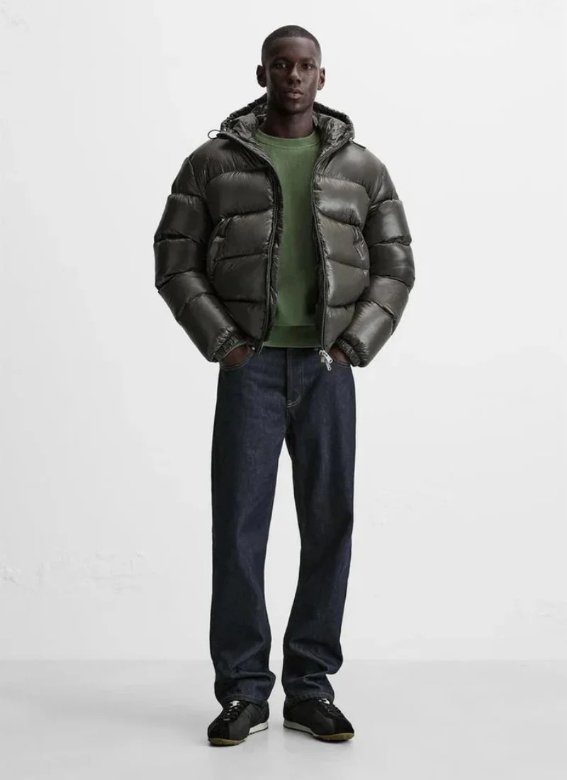 Men's Puffer Jacket – Quilted & Stylish with Warm Sherpa Lining