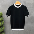 Mens Short Sleeve Knit T Shirt with Contrast Trim