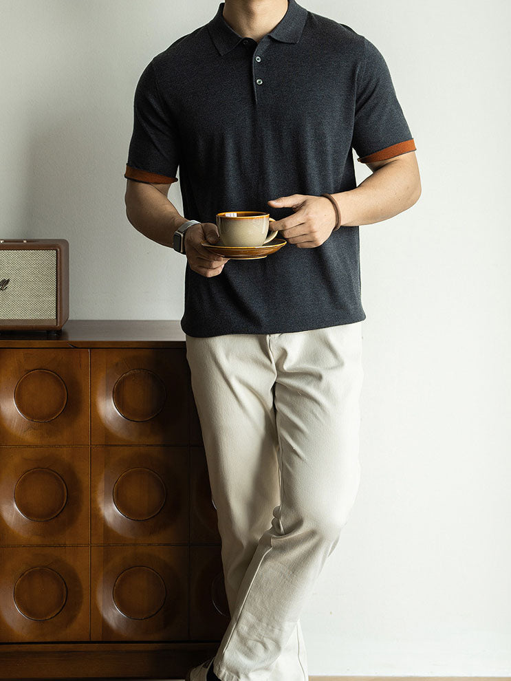 Mens Short Sleeve Polo Shirt with Modern Fit