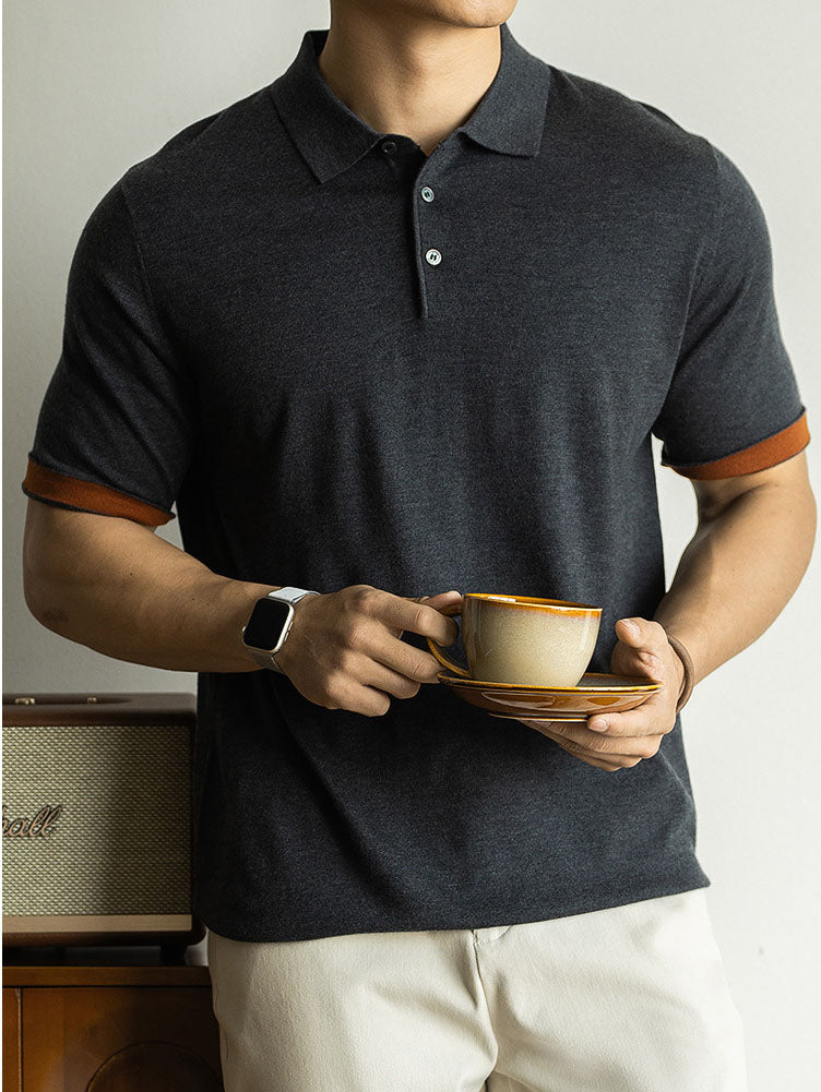 Mens Short Sleeve Polo Shirt with Modern Fit