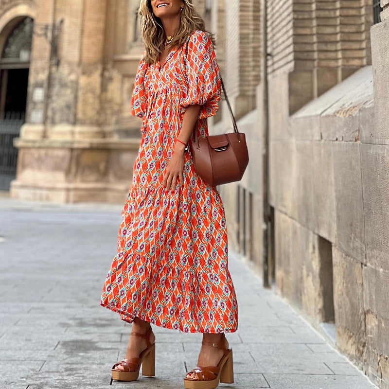 Women's Bohemian V-Neck Summer Dress