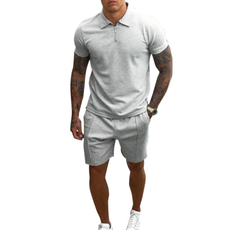 Men's Casual Slim Fit Short-Sleeved Suit