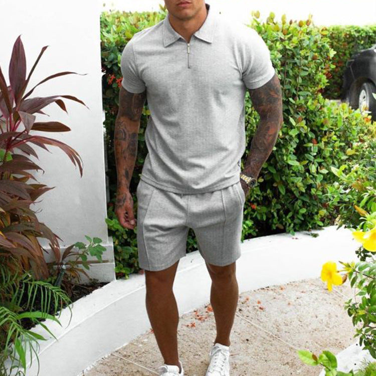 Men's Casual Slim Fit Short-Sleeved Suit