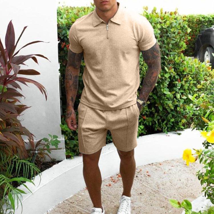 Men's Casual Slim Fit Short-Sleeved Suit