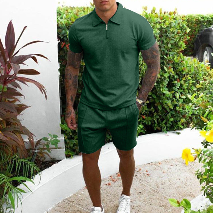 Men's Casual Slim Fit Short-Sleeved Suit
