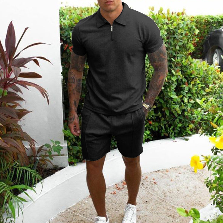Men's Casual Slim Fit Short-Sleeved Suit