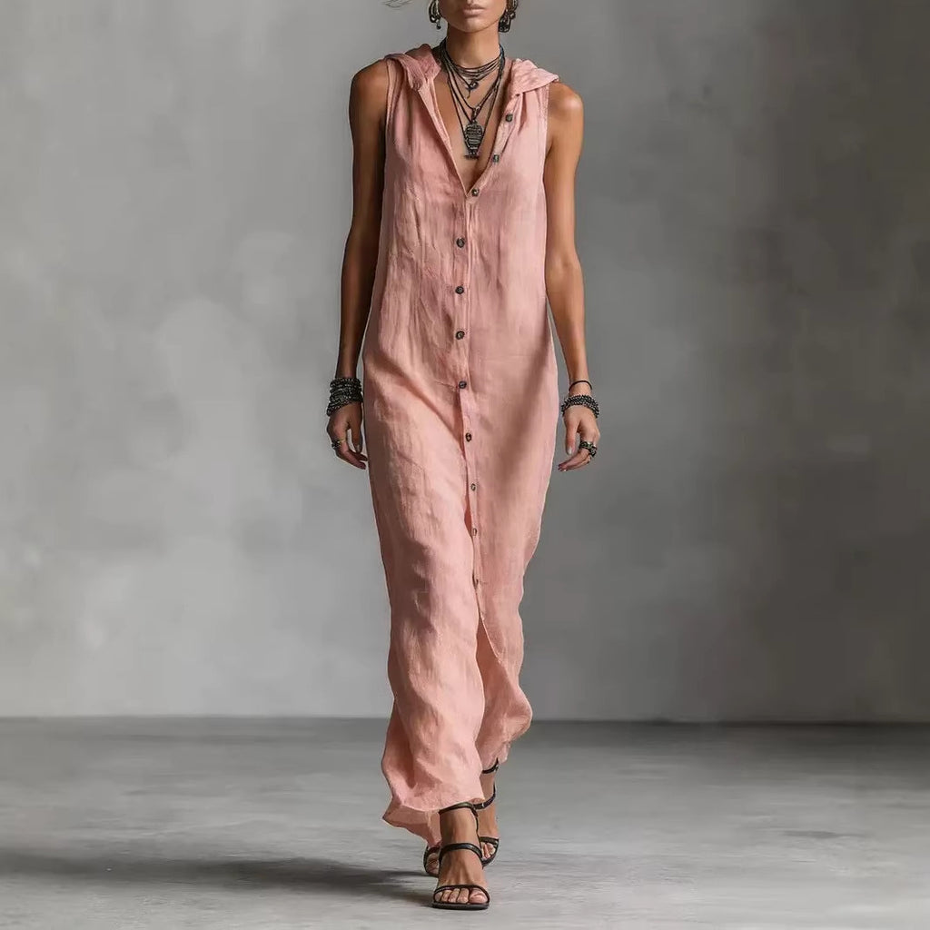 Women's Maxi Dress with Sleeveless Design
