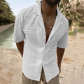 Men's Short Sleeve Polo Shirt with Lace Detailing