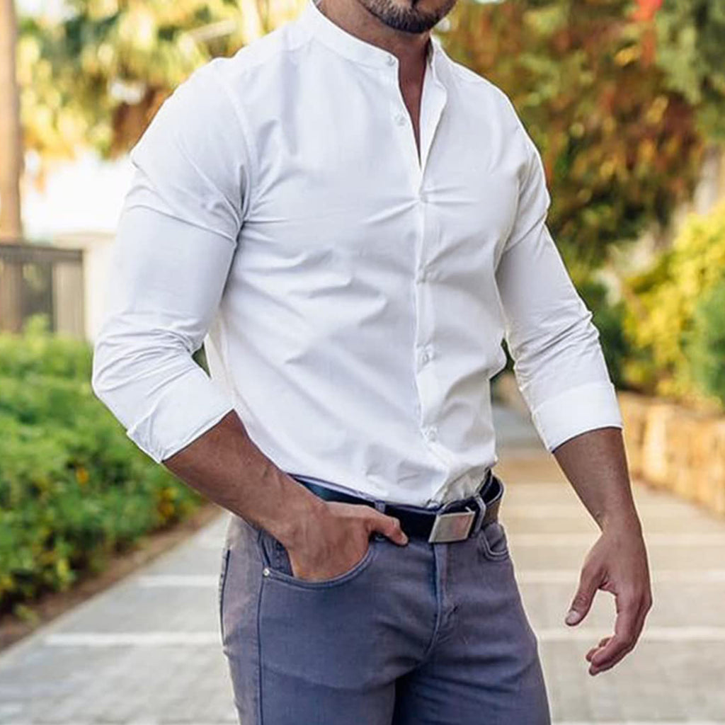 Men's Casual Button Down Long Sleeve Shirt