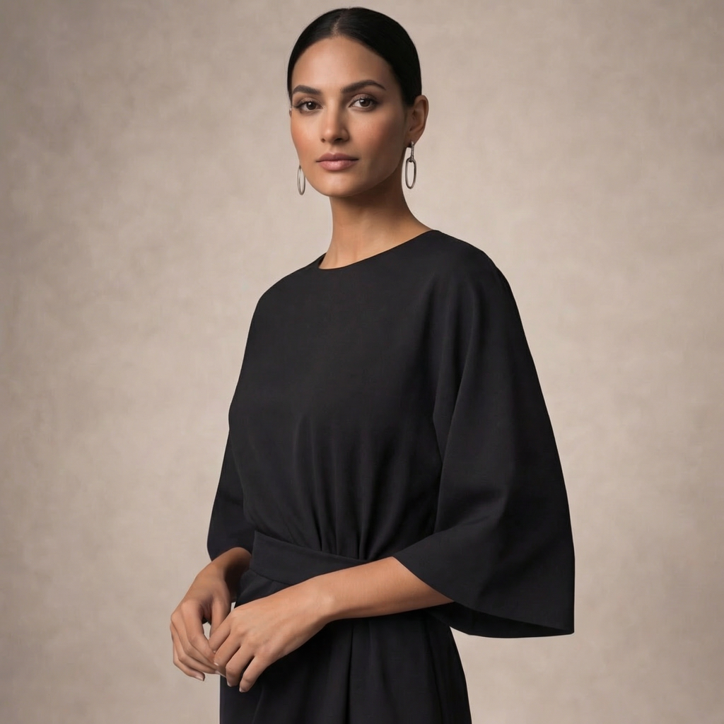 Women's Midi Dress Elegant Design with Waist Belt for Formal and Casual Wear