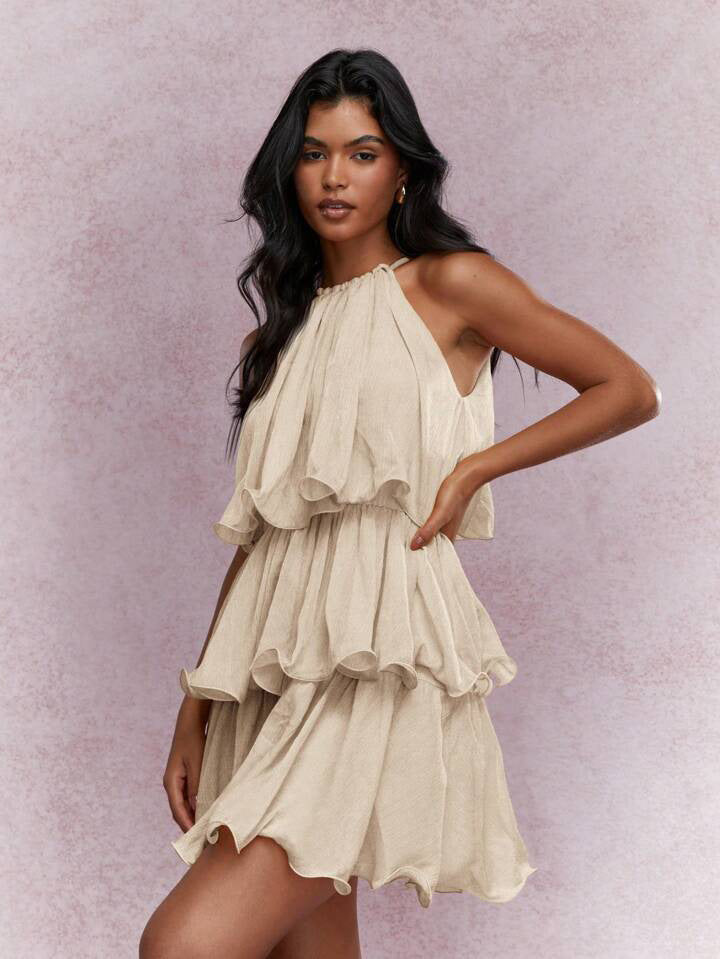 Women's Sleeveless Ruffled Midi Dress