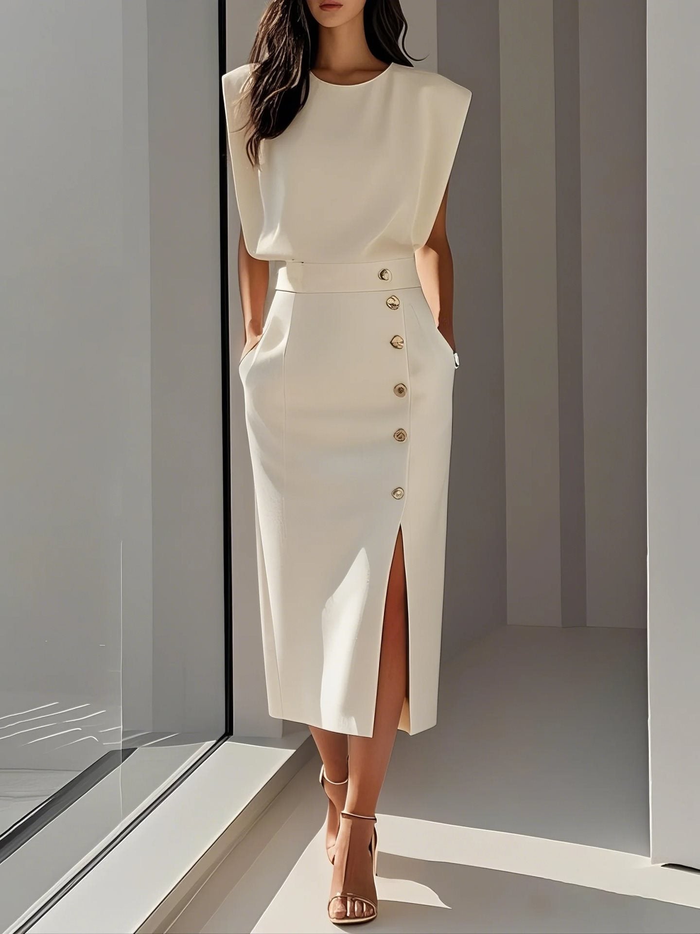 Women's Casual Sleeveless Summer Midi Dress