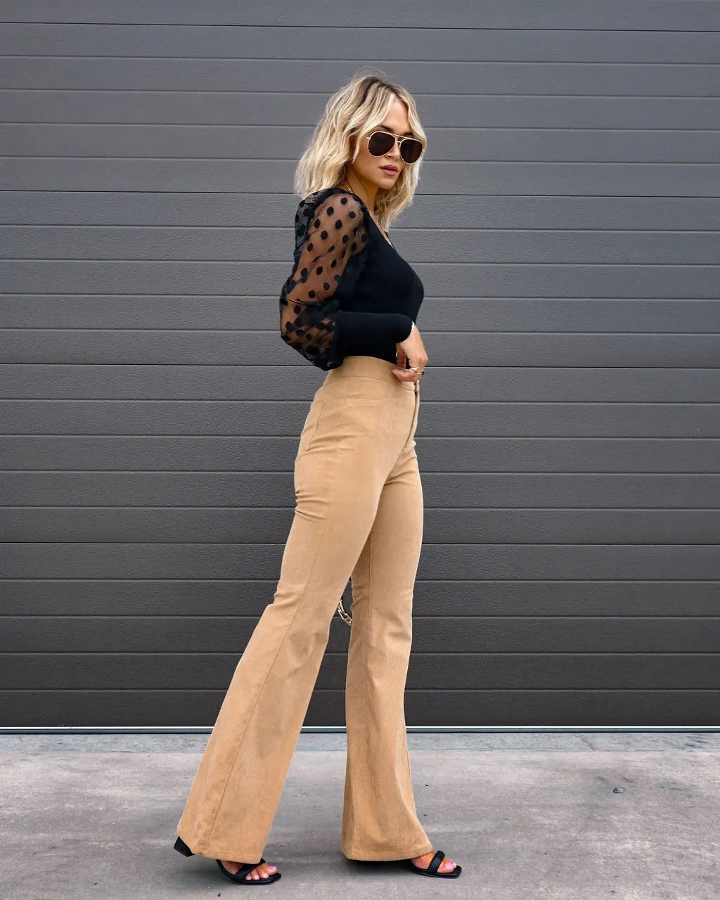 Women's Corduroy Slim-Fit Flared Trousers