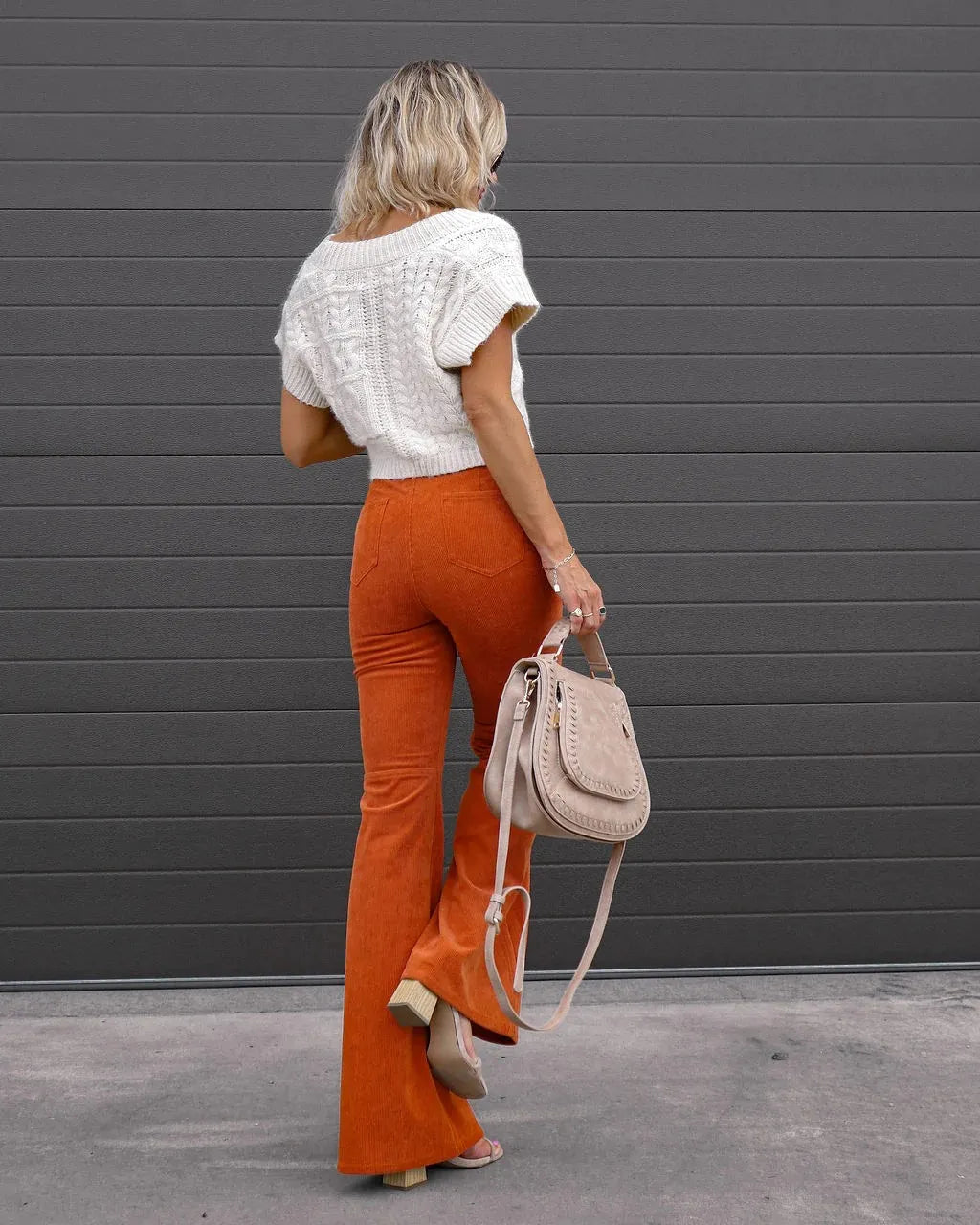 Women's Corduroy Slim-Fit Flared Trousers