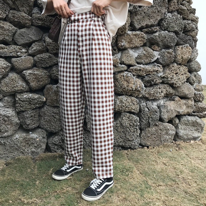 Men's Suit Trousers in Classic British Plaid
