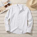 Men's Linen Stand-Up Collar Shirt