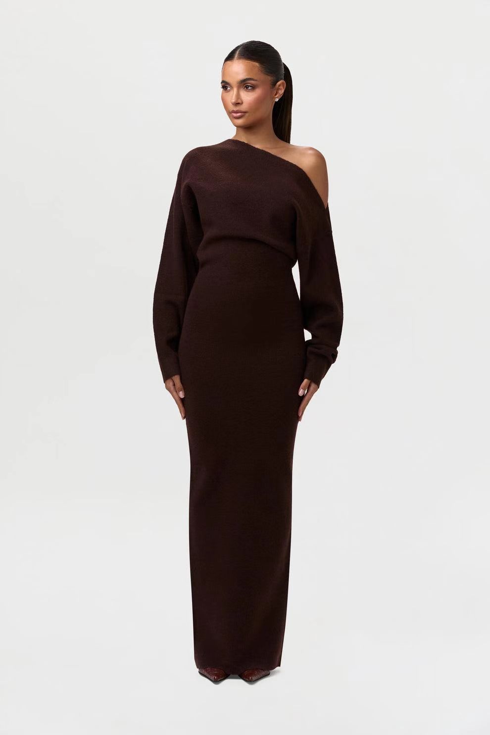 Women's Off-Shoulder Bodycon Long Sleeve Dress