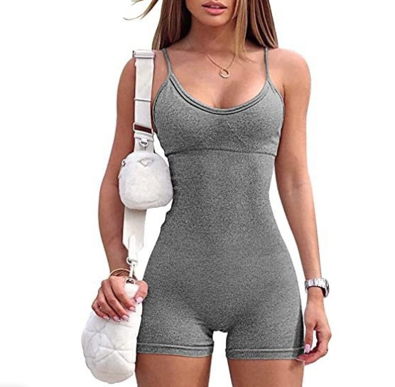 Women's Spaghetti Strap Jumpsuit for Yoga and Workouts
