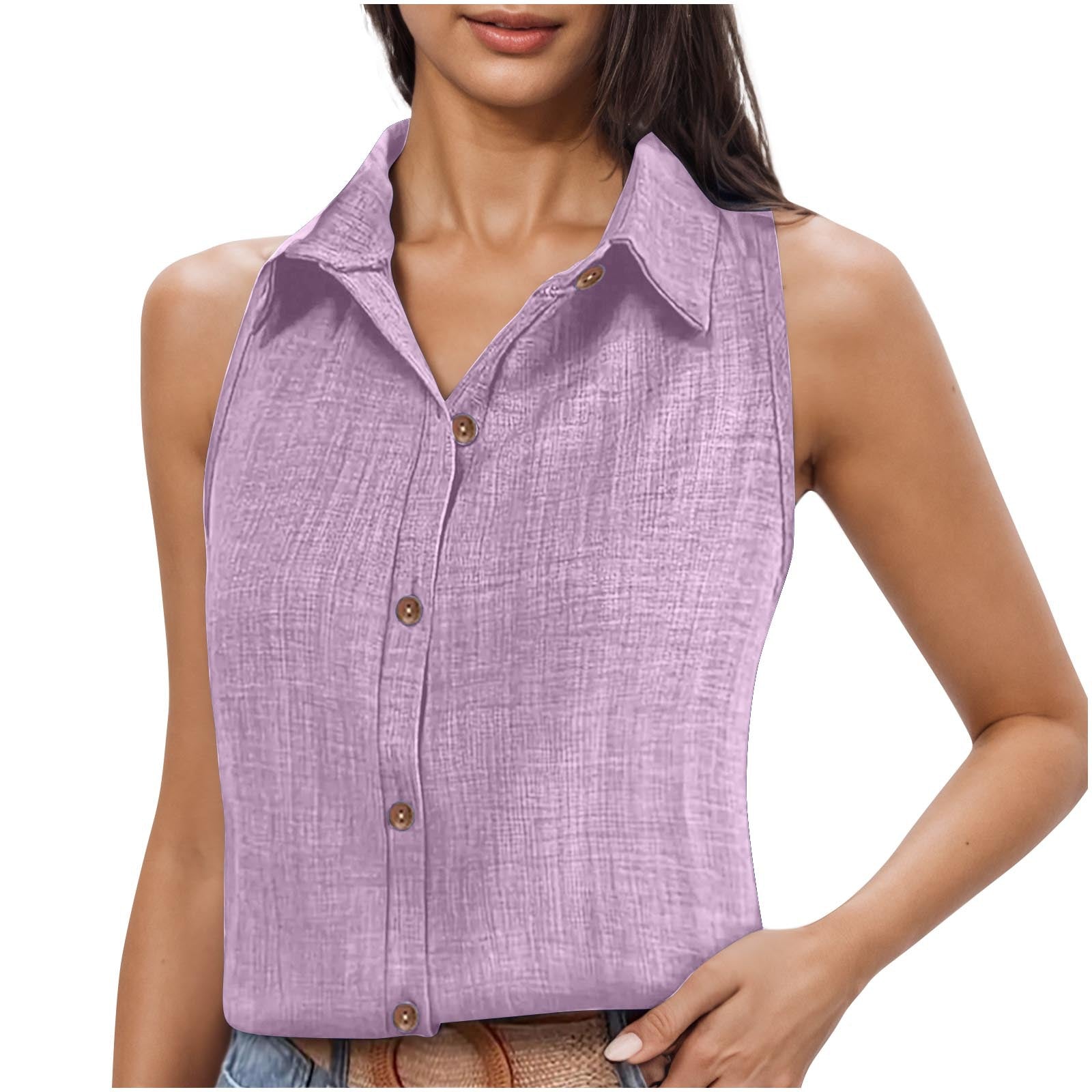 Women's Button Sleeveless Shirt