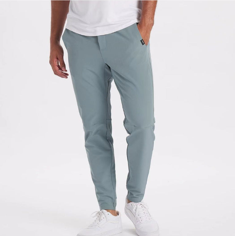 Men's Thin Leisure Trousers - Lightweight High Waist Casual Pants