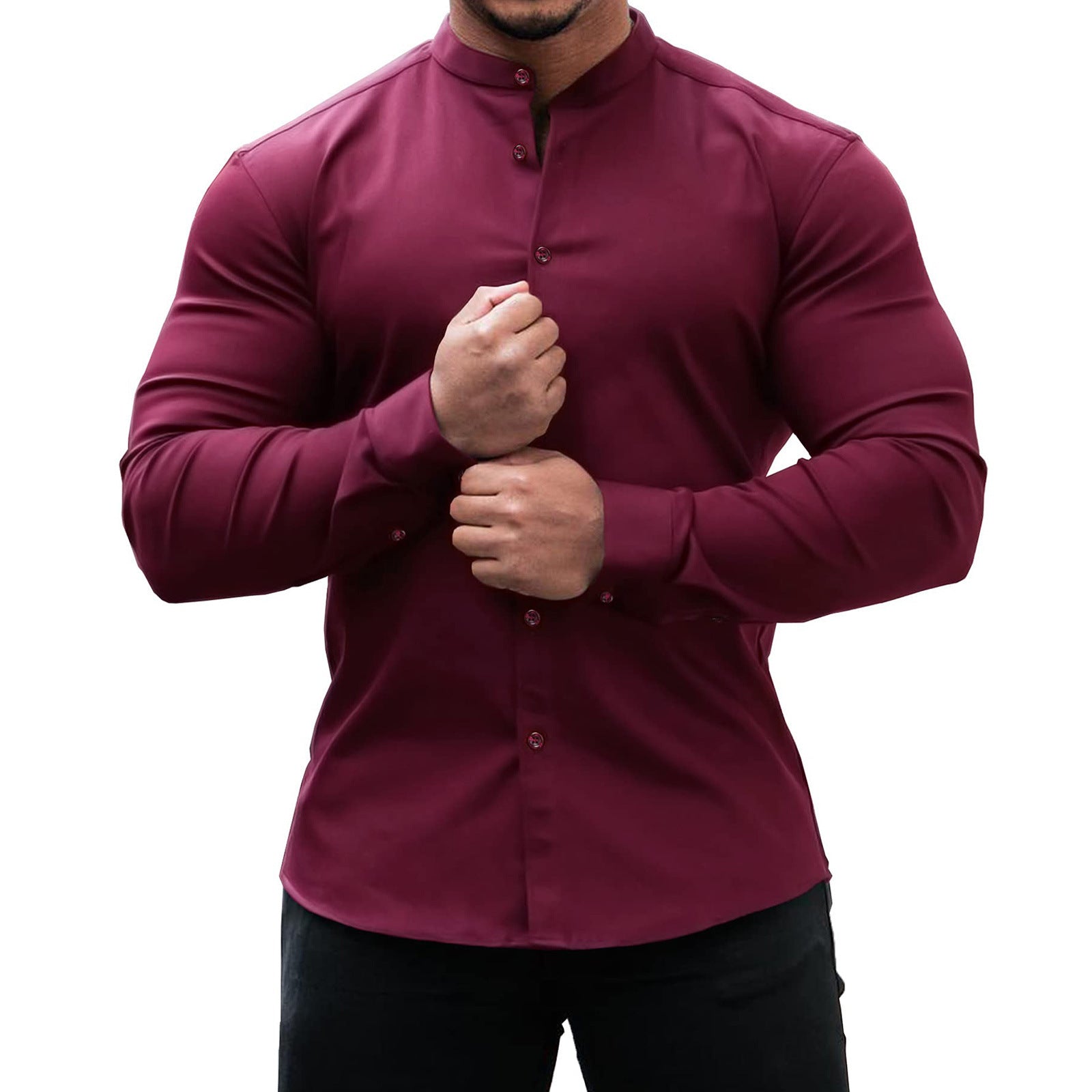 Men's Casual Button Down Long Sleeve Shirt