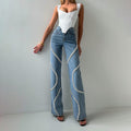 Women's Straight Leg Rhinestone Denim Jeans