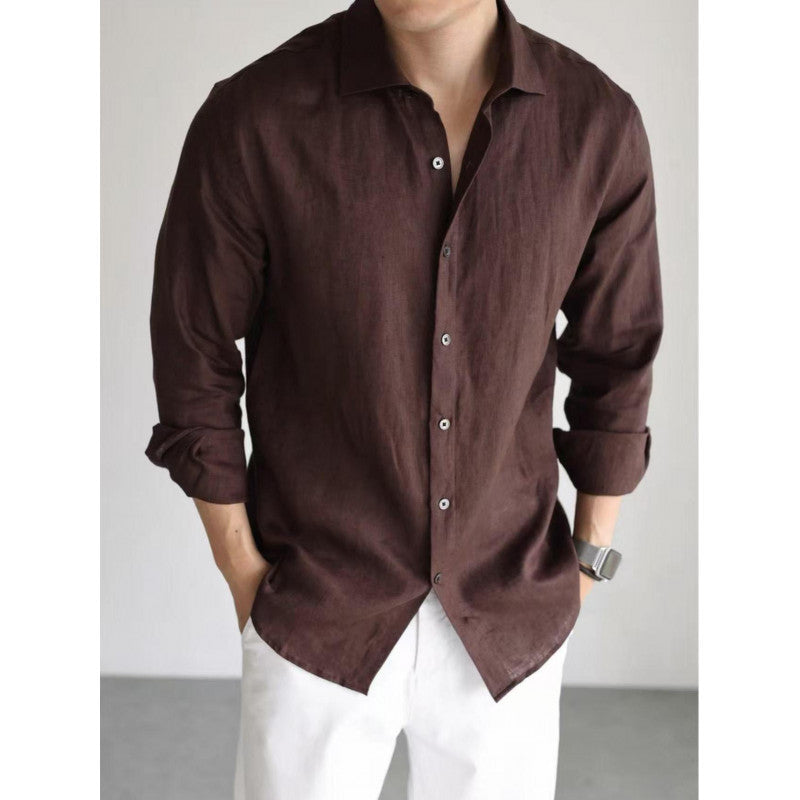 Men's Long-Sleeved Casual Business Style Shirt