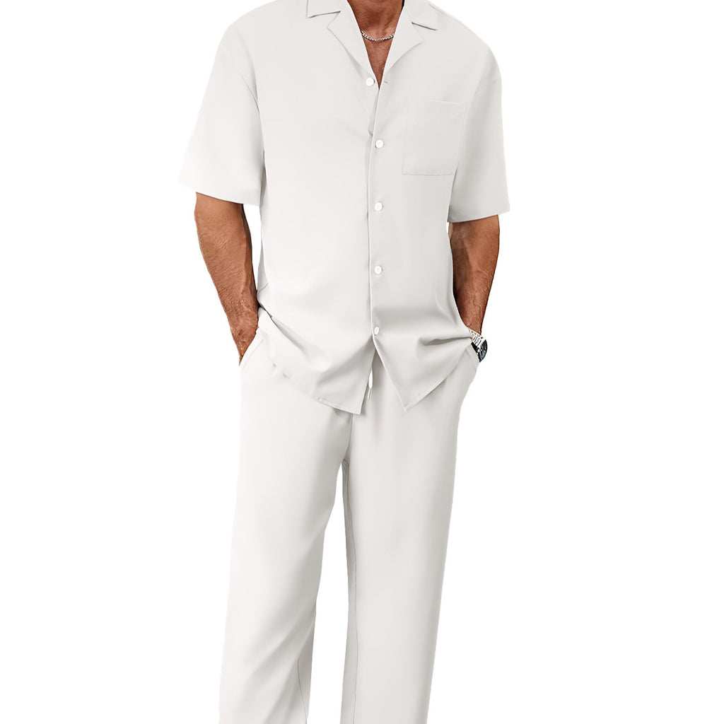 Men's Short Sleeve Shirt and Trousers Set