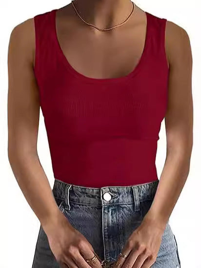 Women's Slim-fit Square-neck Sleeveless Top
