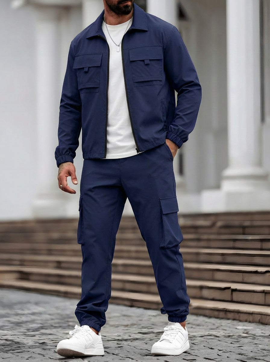 Mens Tactical Cargo Set with Jacket and Pants