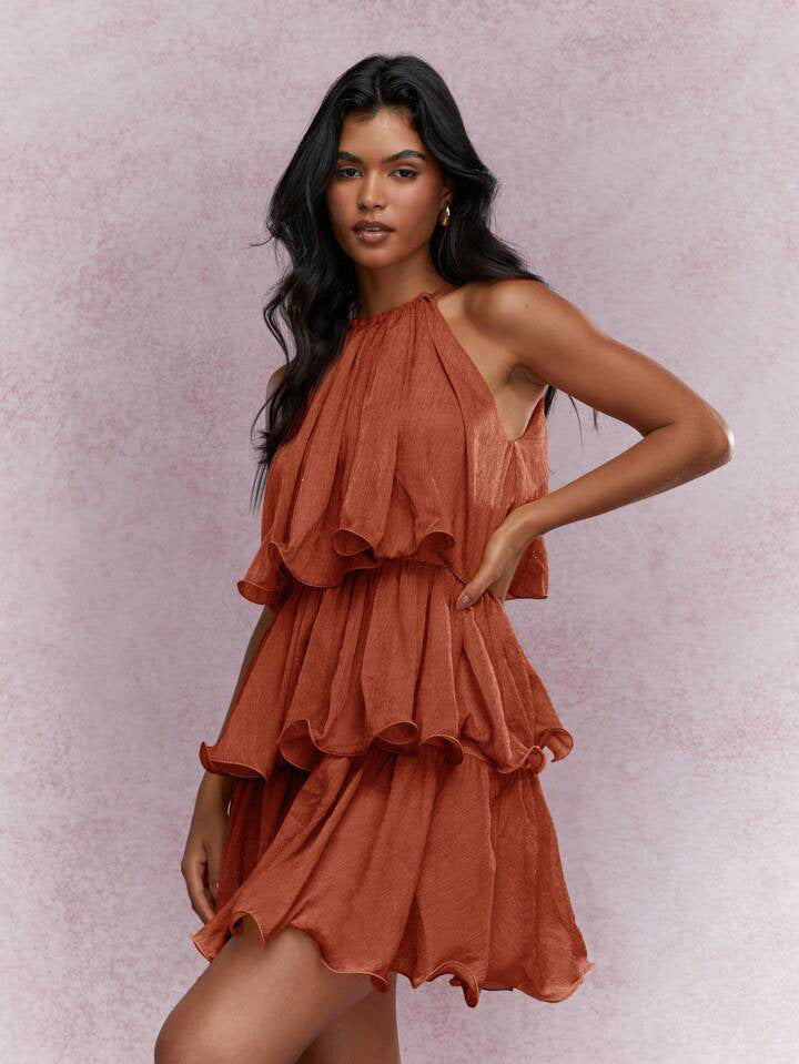Women's Sleeveless Ruffled Midi Dress