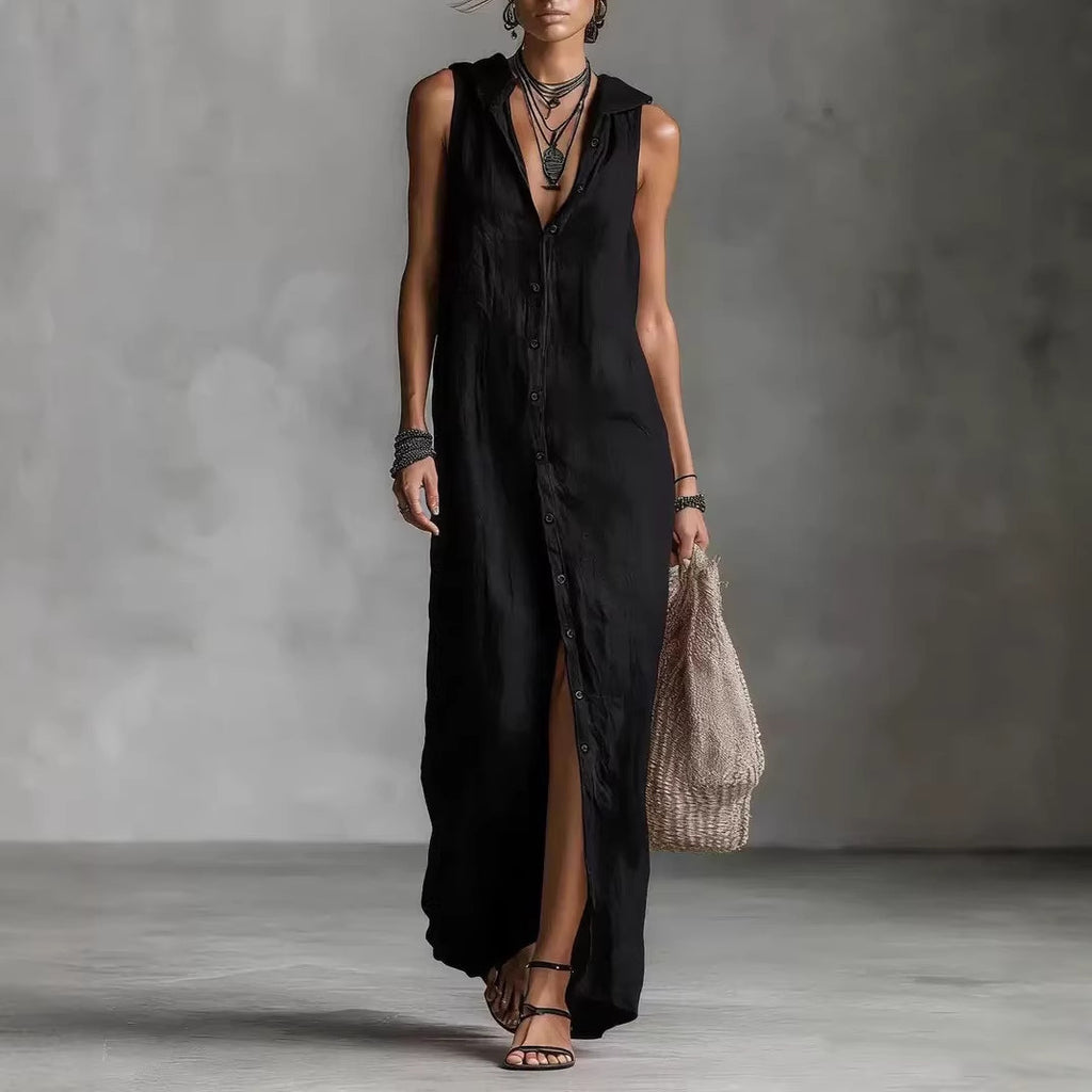 Women's Maxi Dress with Sleeveless Design