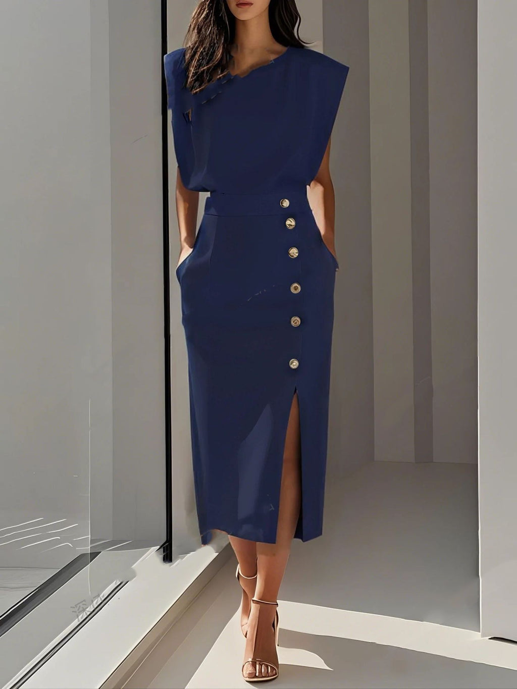Women's Casual Sleeveless Summer Midi Dress