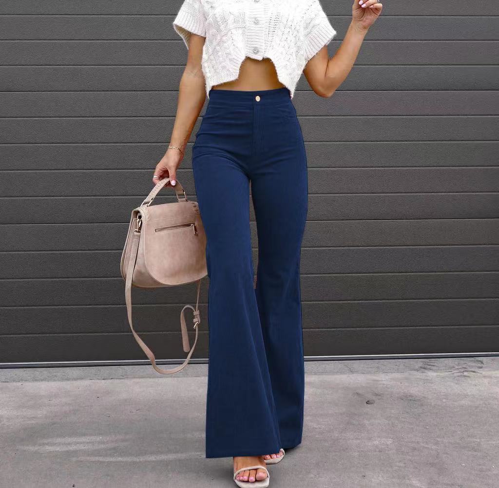 Women's Corduroy Slim-Fit Flared Trousers