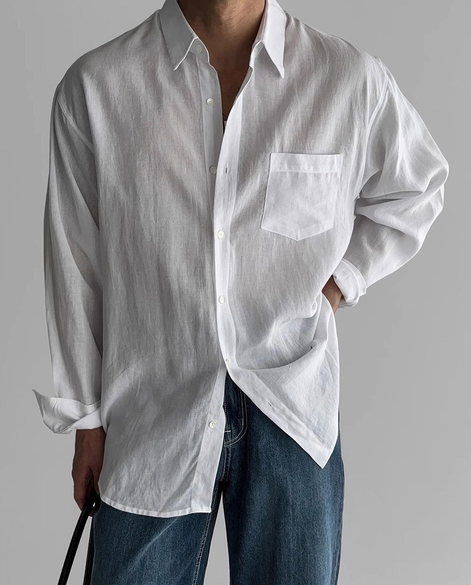 Men's Pocket Design Work Shirt Coat for Casual and Professional Wear