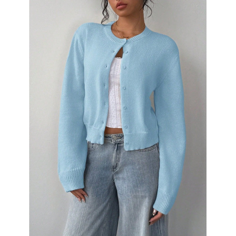 Women's Long Sleeved Knitted Cardigan