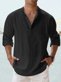 Men's Long Sleeve T Shirt with Stand-up Collar