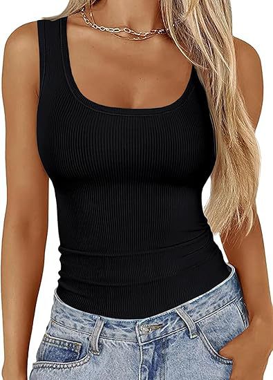 Women's Slim-fit Square-neck Sleeveless Top