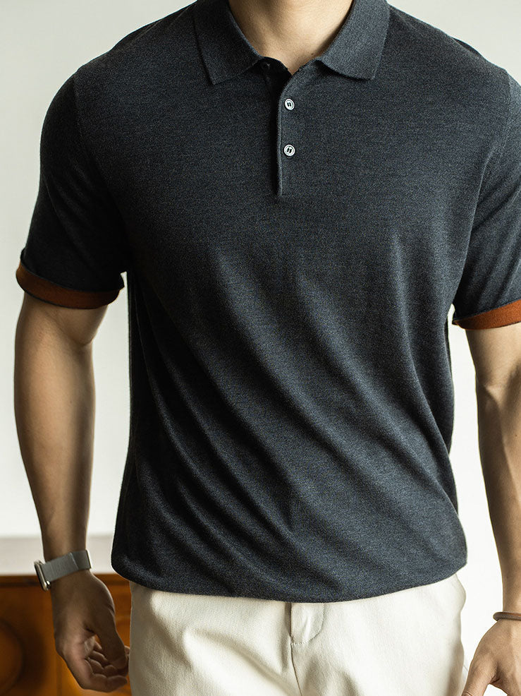 Mens Short Sleeve Polo Shirt with Modern Fit