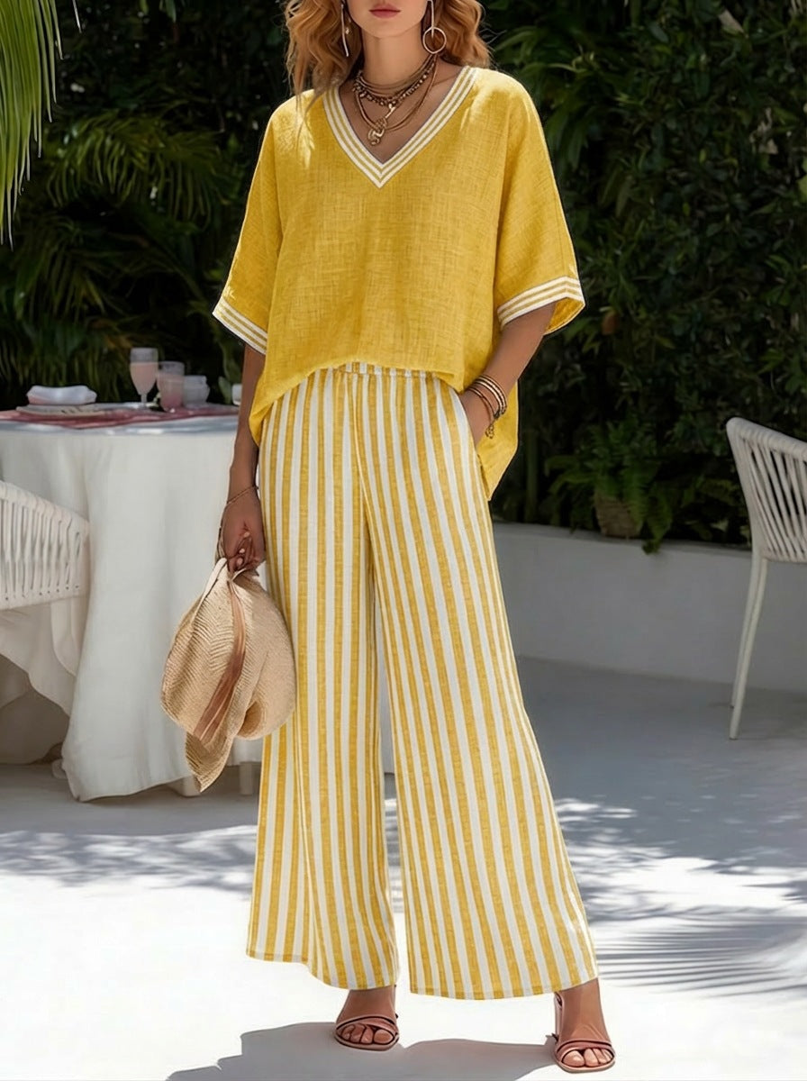 Women's Striped Casual Trousers Outfit
