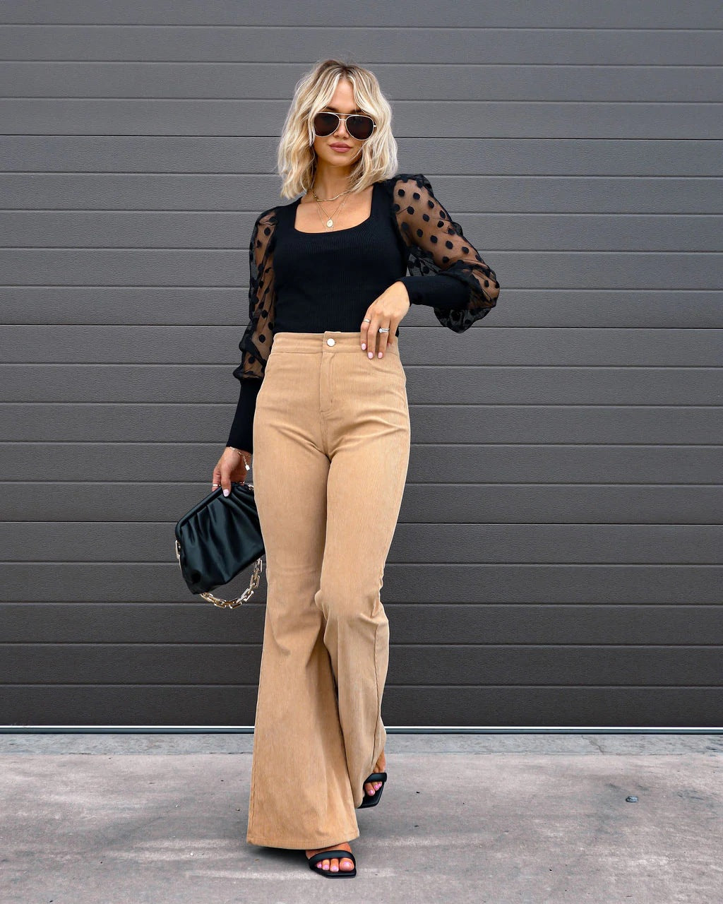 Women's Corduroy Slim-Fit Flared Trousers