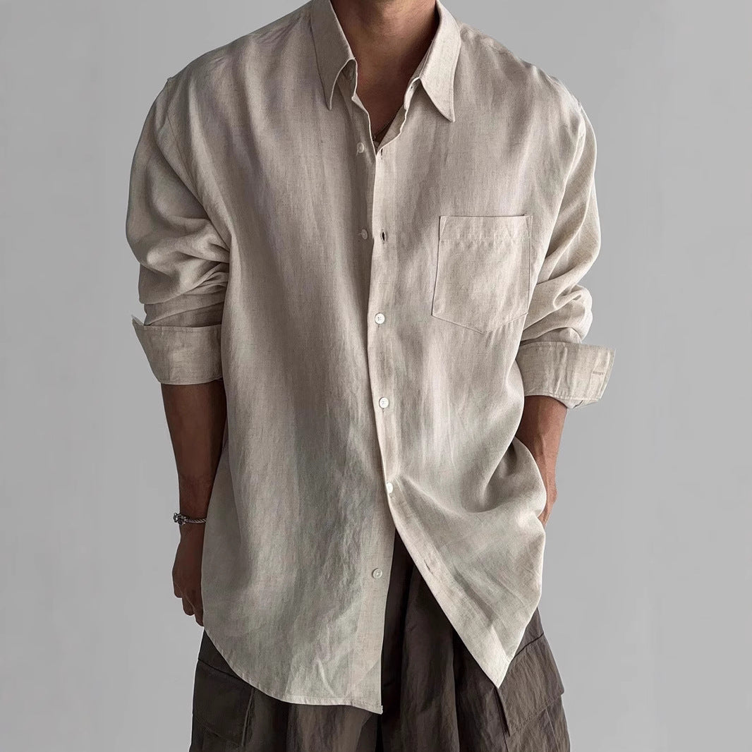 Men's Pocket Design Work Shirt Coat for Casual and Professional Wear