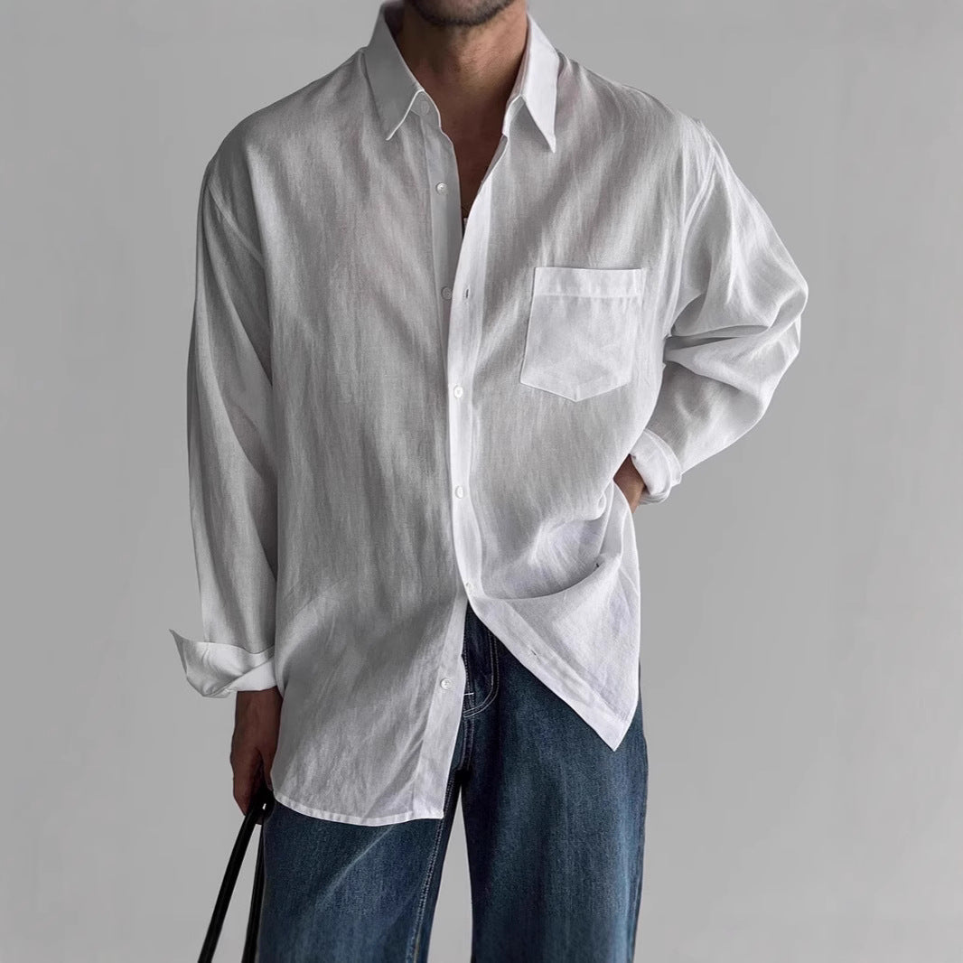 Men's Pocket Design Work Shirt Coat for Casual and Professional Wear