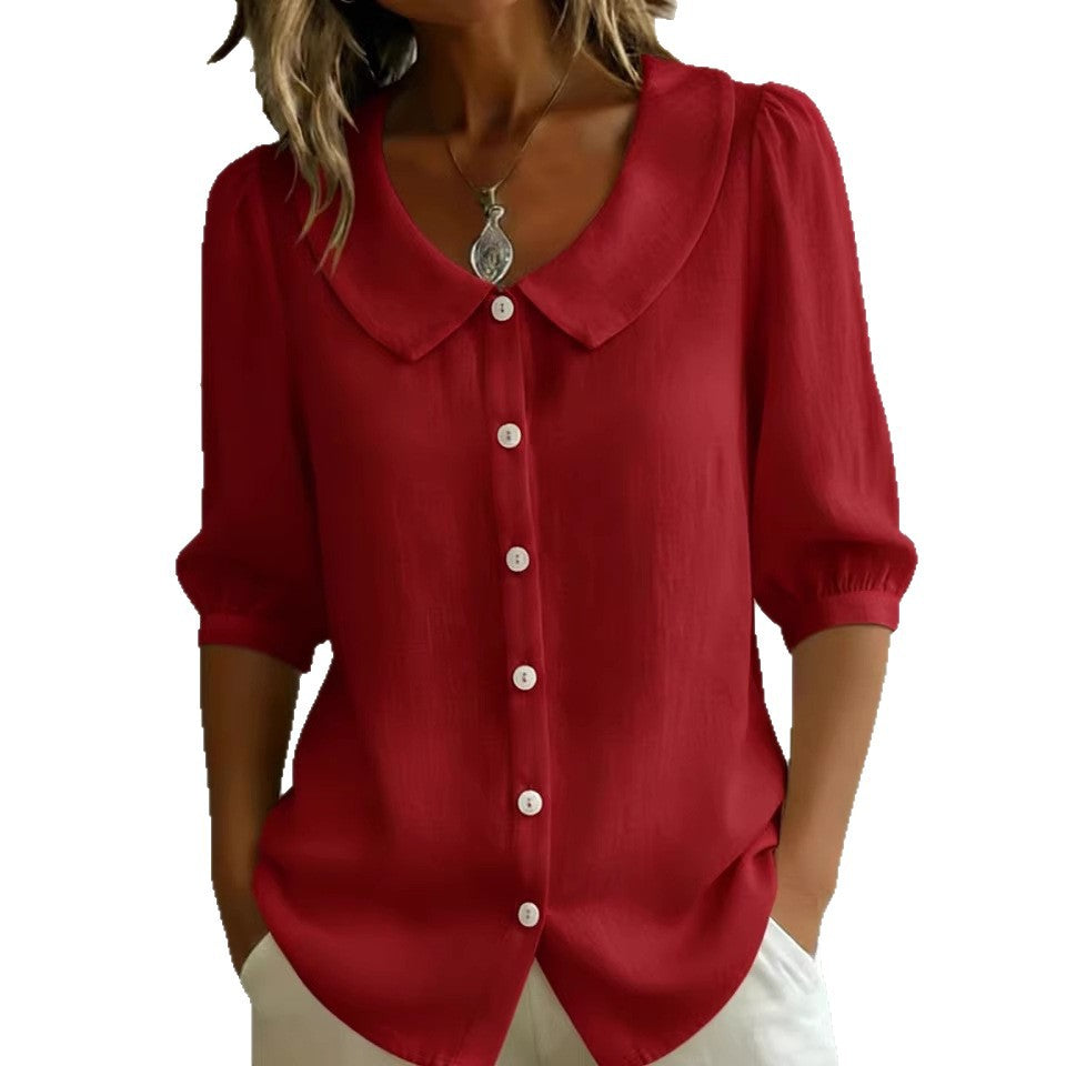 Women's Casual Loose Short Sleeve Blouse